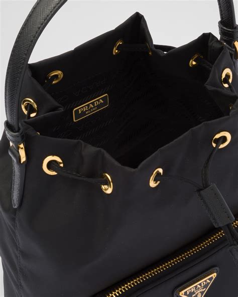 prada nylon cargo bucket bag|nylon Prada duet shoulder bag.